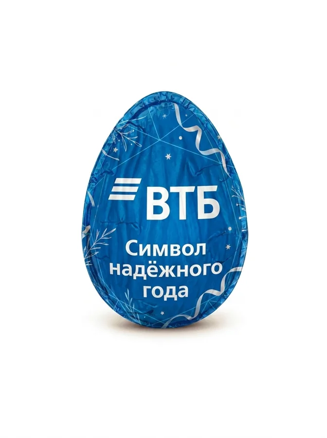Chocolate egg with logo on foil